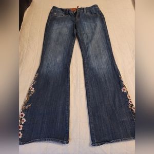 Yank Jean's with cherry blossom applique